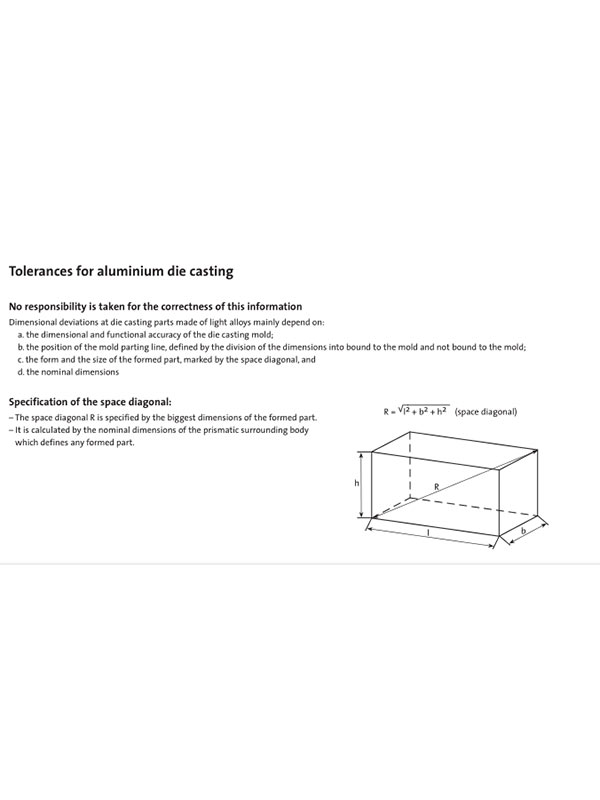 Die Casting tolerances